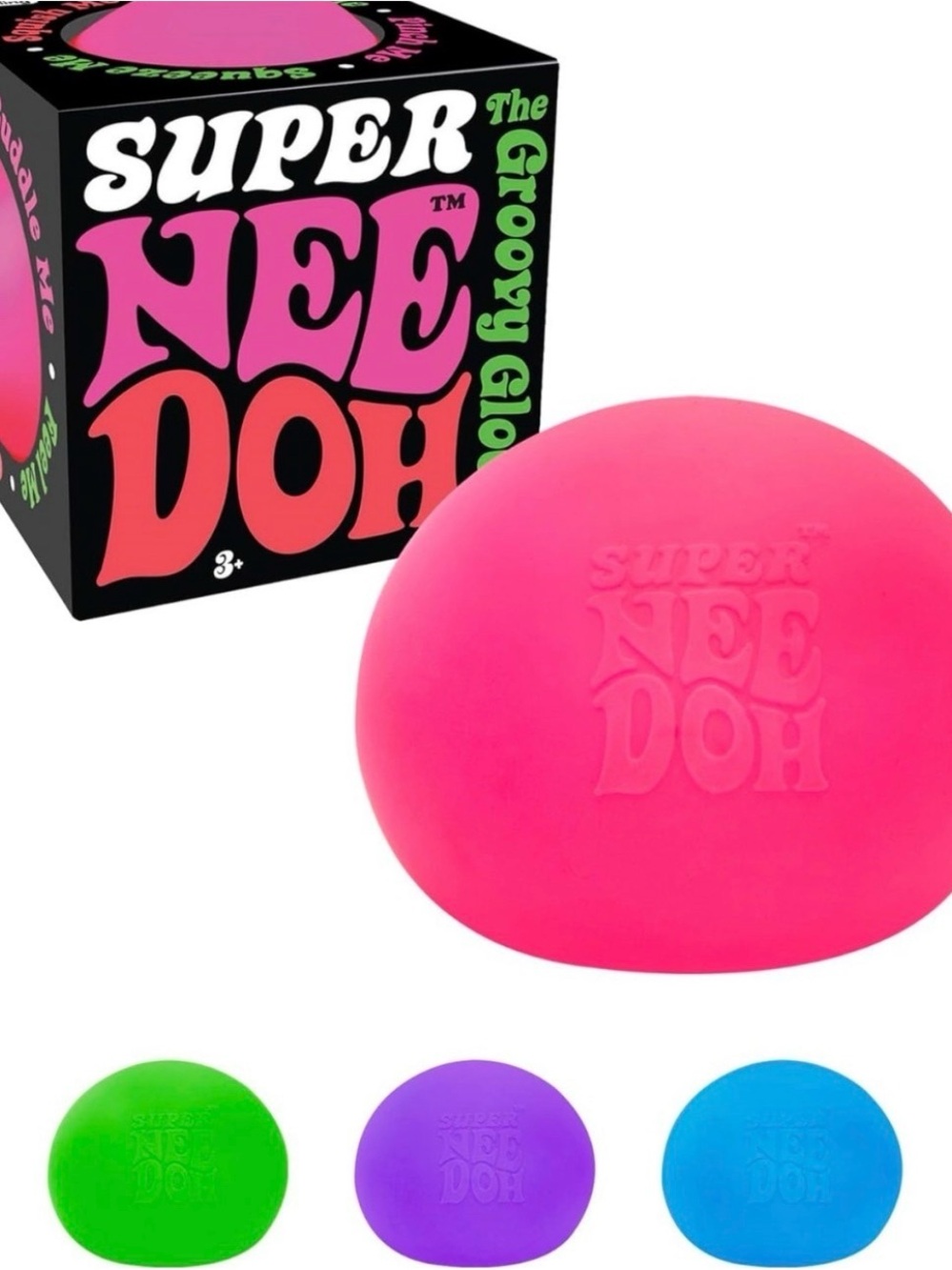 Nee Doh The Groovy Glob Sensory Squishy Ball - Pink